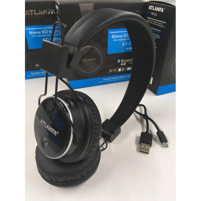 Навушники зі ст. MP3-плеєром + Bluetooth AT-7611 (40 шт./ясть)