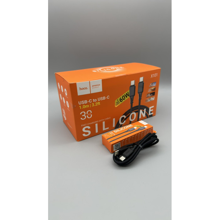 Кабель HOCO X101 Type-C to Type-C Assistant 60W silicone charging data cable