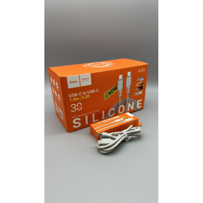Кабель HOCO X101 Type-C to Type-C Assistant 60W silicone charging data cable