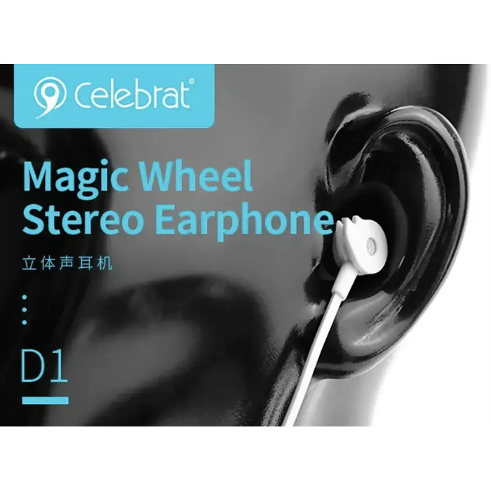 Навушники вакуумні з мікрофоном Celebrat D1/ 7486 (200 шт/ящ)