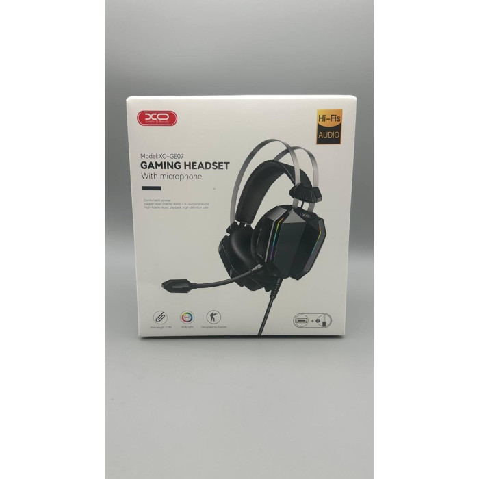 Навушники провідні XO. GE-07 Static RGB Long mic Gaming Headphones USB+Dual 3.5mm (40)