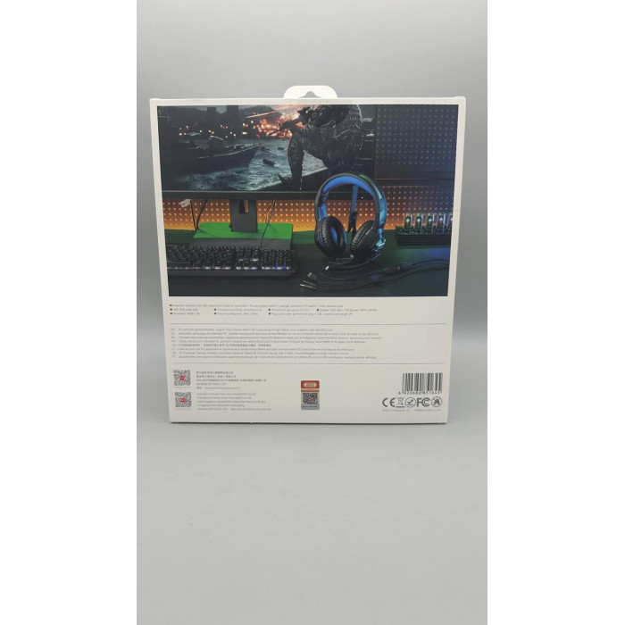Навушники провідні XO. GE-08 Static RGB Long Mic Headworn Game Earphones USB+Dual 3.5mm (40)
