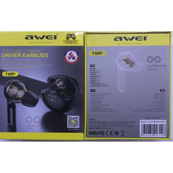 Bluetooth навушники AWEI T12P (120)