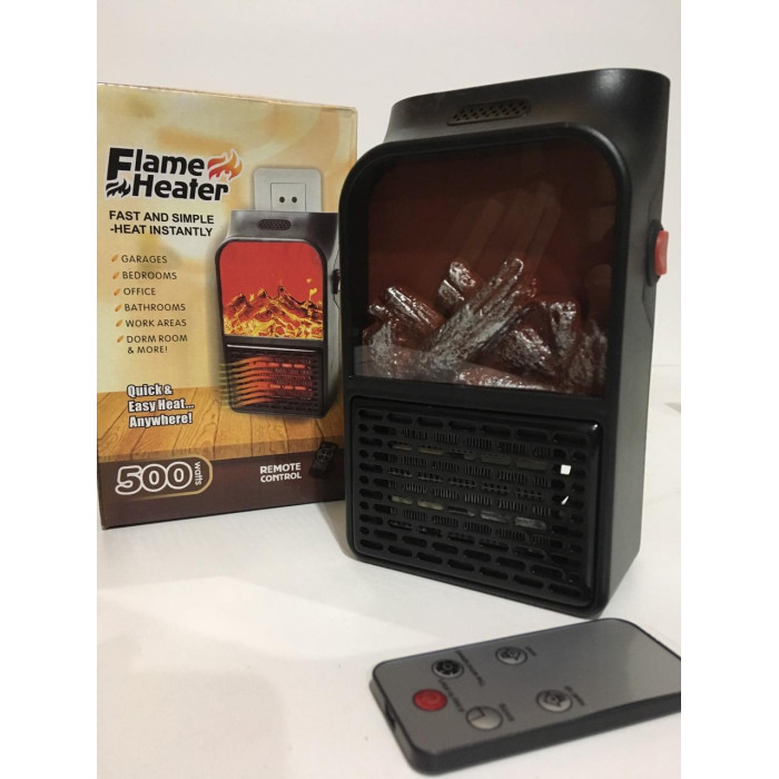 Портативний нагрівач з LCD-дисплеєм і імітацією каміна + пульт 500W FLAME ART-5524 (40 шт./ясть)
