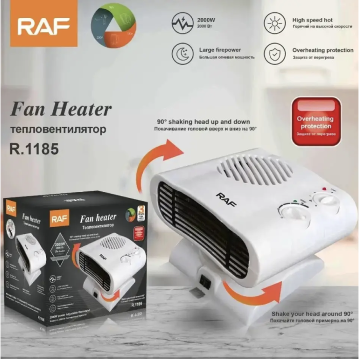 Тепловентилятор із терморегулятором і таймером RAF R 1185 (16)