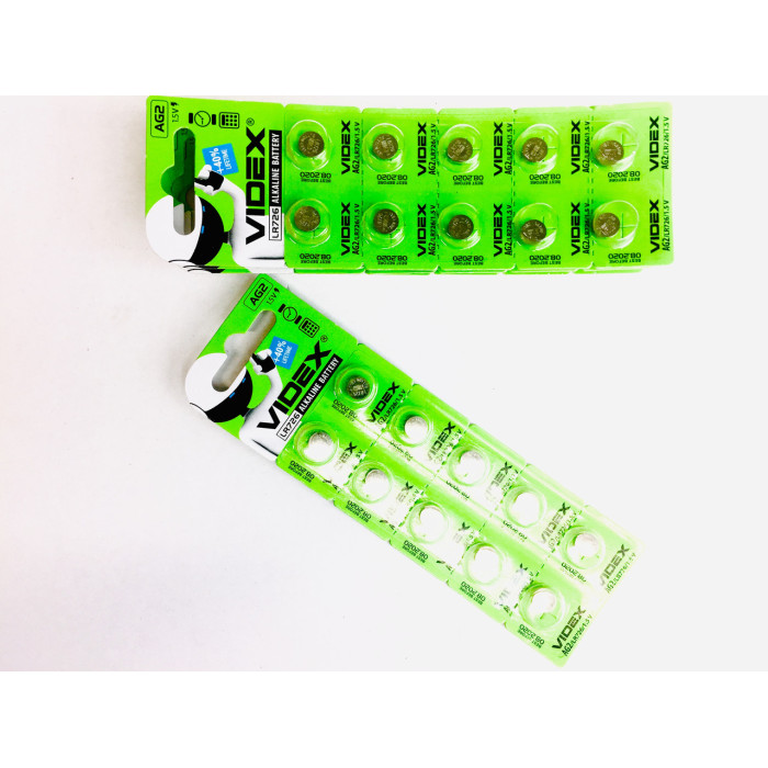Батар годинника Videx AG 2 (LR726) BLISTER CARD 10pcs