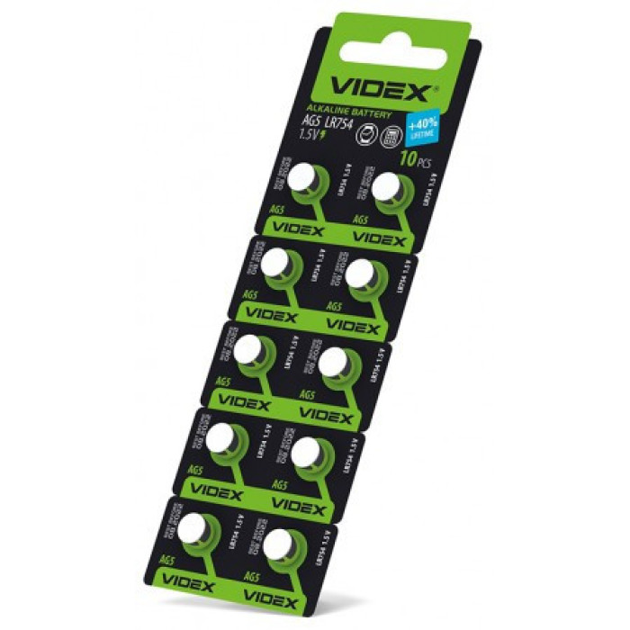 Батар годинника Videx AG 5 (LR754) BLISTER CARD 10pcs