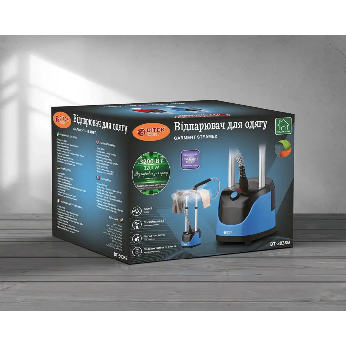 Відпарювач для одягу 3200Вт прасувальна дошка BITEK BT-3038B/ 6705 (3)