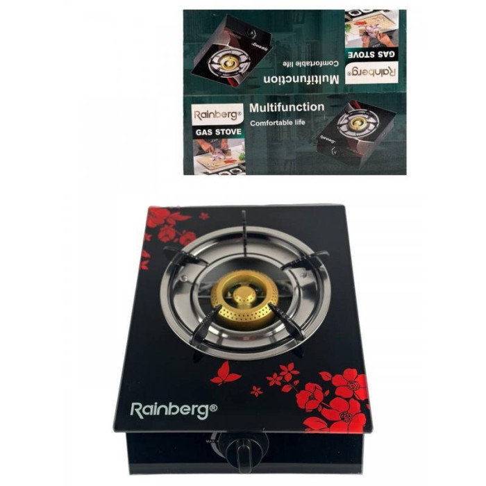 Плита газова настільна одна конфорка Rainberg с стеклянное покрытие RB 2230 (1)