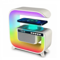 Колонка-нічник з функцією бездротової зарядки, годинником, Bluetooth, USB, SD HM-G3 (24)