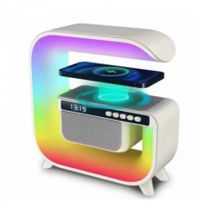 Колонка-нічник з функцією бездротової зарядки, годинником, Bluetooth, USB, SD HM-G3 (24)