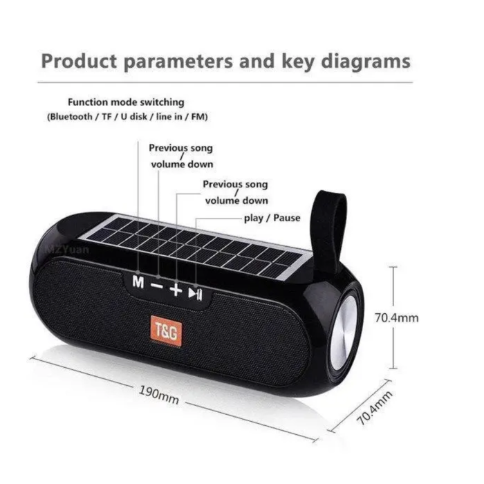 Колонка портативна T&G TG-182 15 Вт USB, AUX, FM, Bluetooth (18)