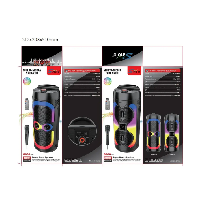 Колонка музична портативна Bluetooth ZQS-6232/ 6492 (8)