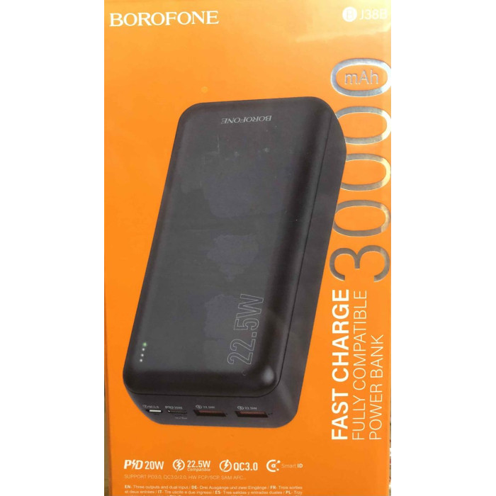 Моб. Зарядка POWER BANK BOROFONE 30000MAH BJ 38B/ 1790 (24)