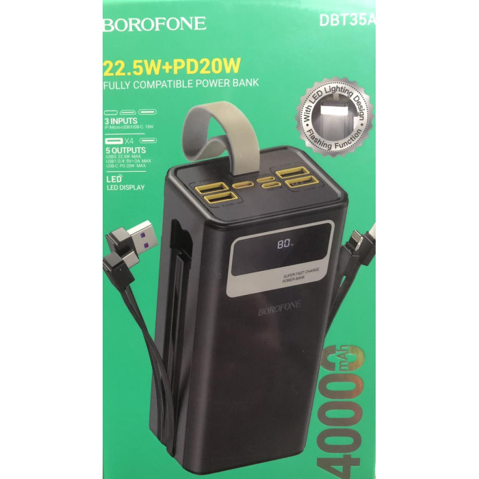 Моб. Заряджання BOROFONE POWER BANK 40000MAH DBT 35A/ 5555 (21)