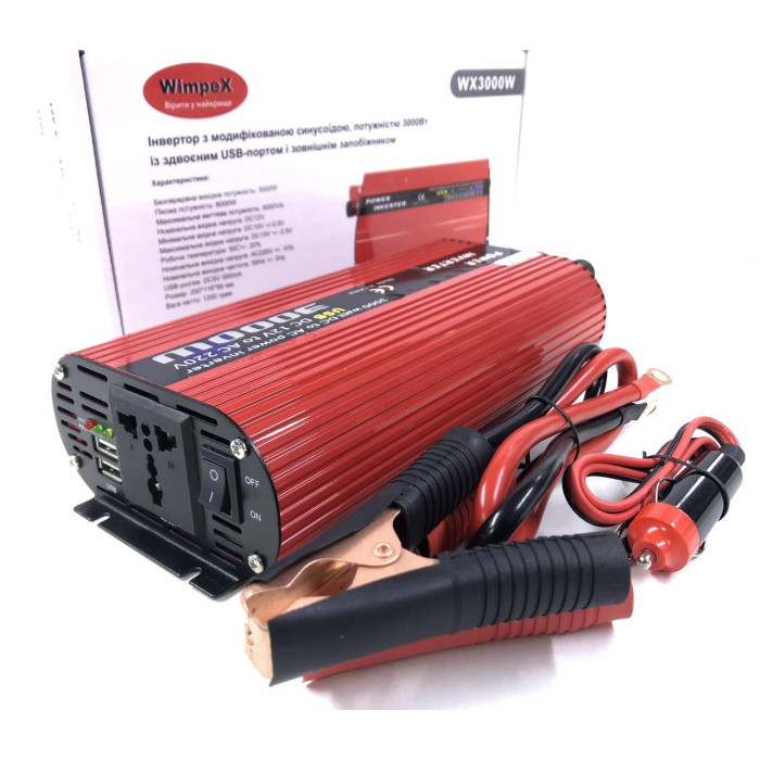 Перетворювач Power Inverter 3000W B 12v/220v/3000W/2USB (20шт/яский)