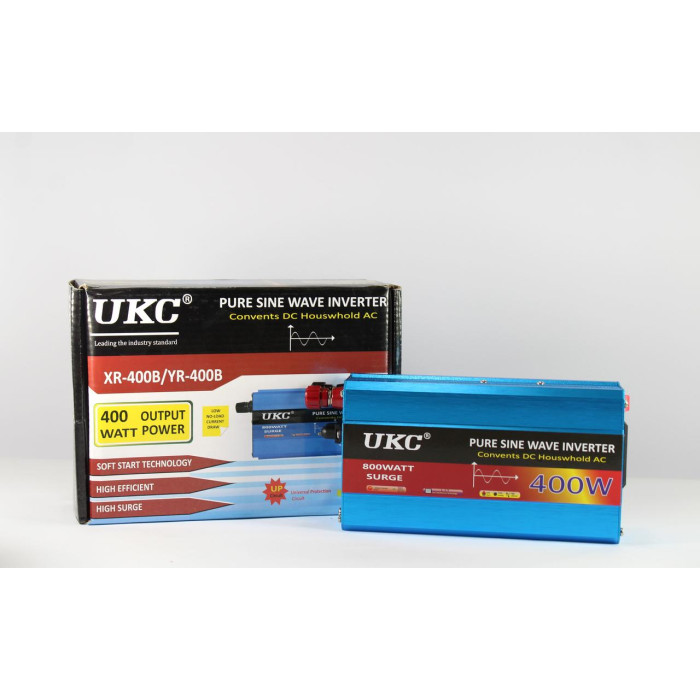 Перетворювач напруги з 12V на 220 V ЧИСНА СИНУСОІДА 400W ART 4137 (30 шт./ясть)