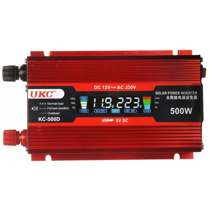 Перетворювач струму KC-500D/3738 12V/220V/500W+LCD (30 шт./яский)