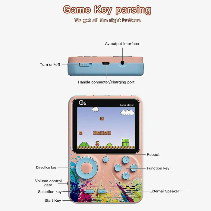 Портативна ігрова консоль G5S/ 9214 з джойстиком (100)