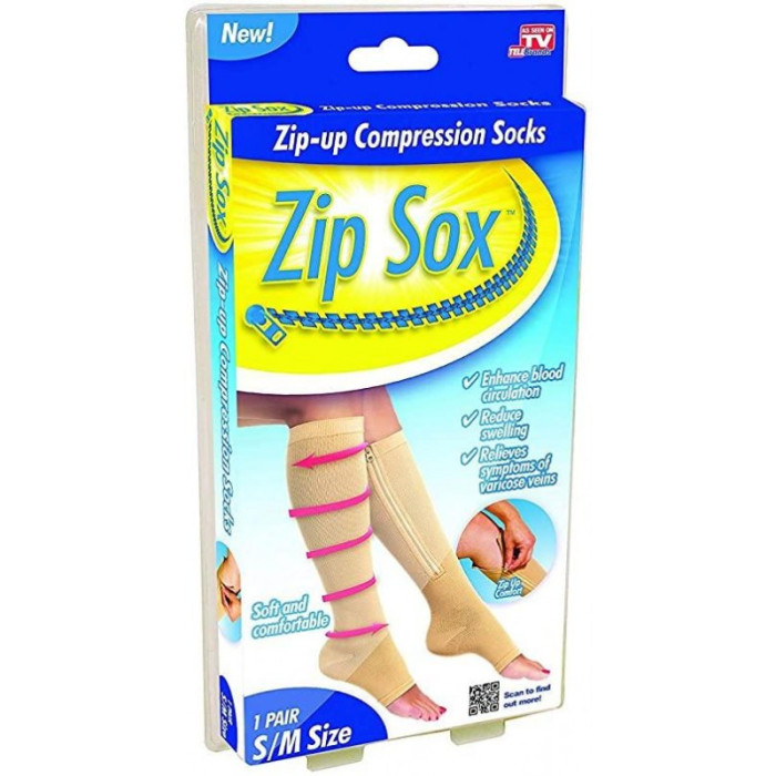 Лікувальні компресійні гольфи від варикозу Zip Sox (Зіп Сокс) зі змійкою ART 5884/1510/ 8909 (120)