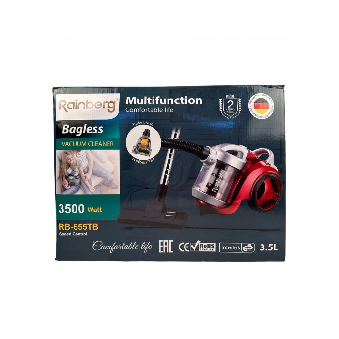 Пилосос контейнерний Rainberg RB 655 колбовий без мішка з турбощіткою 3,5L 3500W (1 шт./ясть)