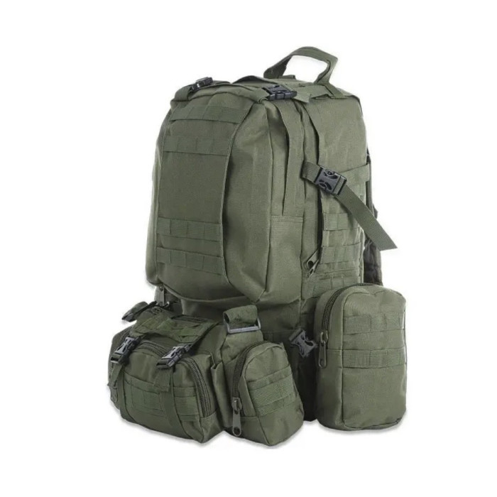Рюкзак тактичний із підсумками 55 л, (53х35х22 см), b08, олива ART 8144 (40 шт./ясть)