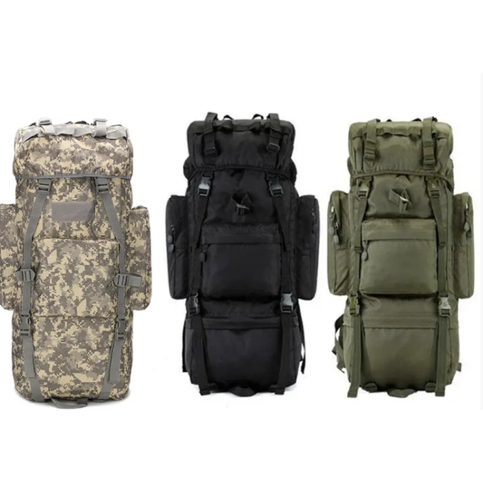 Рюкзак тактичний на 70 л, 65х16х35 см, Чорний, A21/Армійський туристичний ART 8147 (25 шт./ясть)