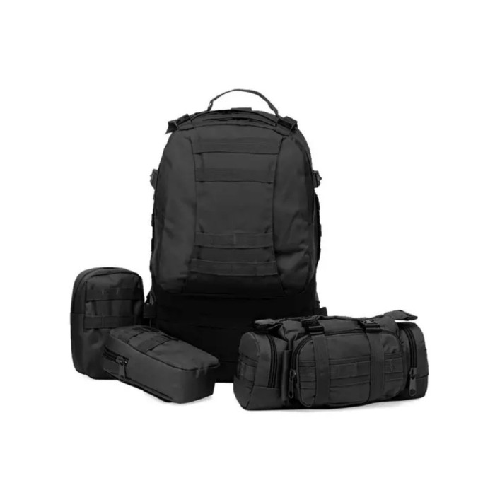 Рюкзак тактичний із підсумками Eagle B08 55 літр Black ART 8142 (40 шт./ясть)