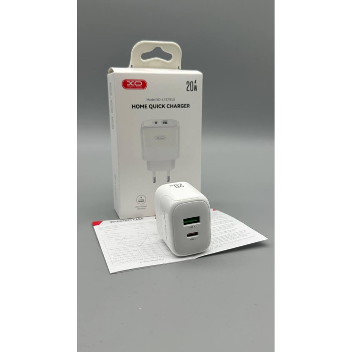 СЗУ XO. L137 PD20W/QC18W (1USB-A+1USB-C) (210)
