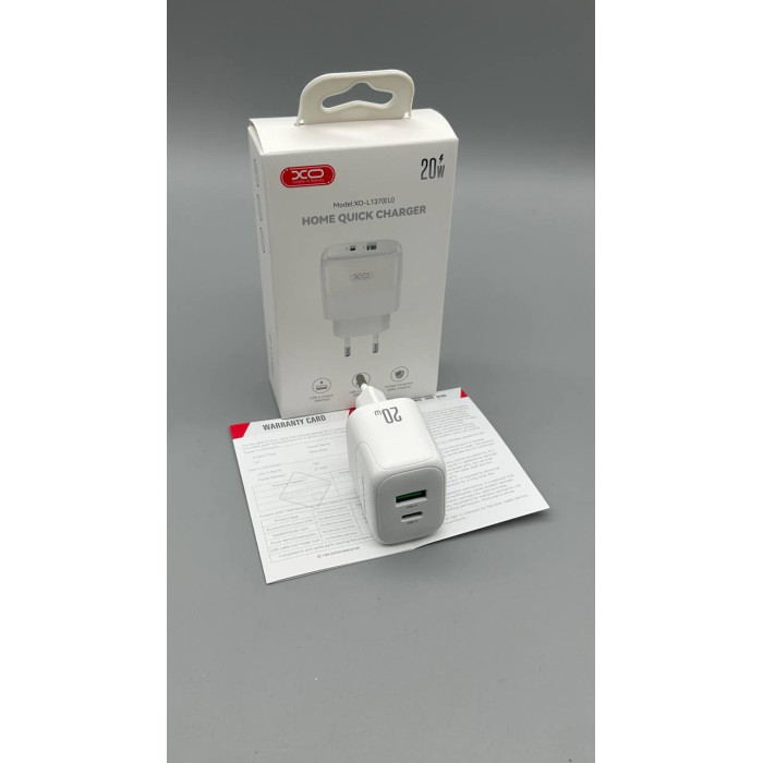 СЗУ XO. L137 PD20W/QC18W (1USB-A+1USB-C) (210)