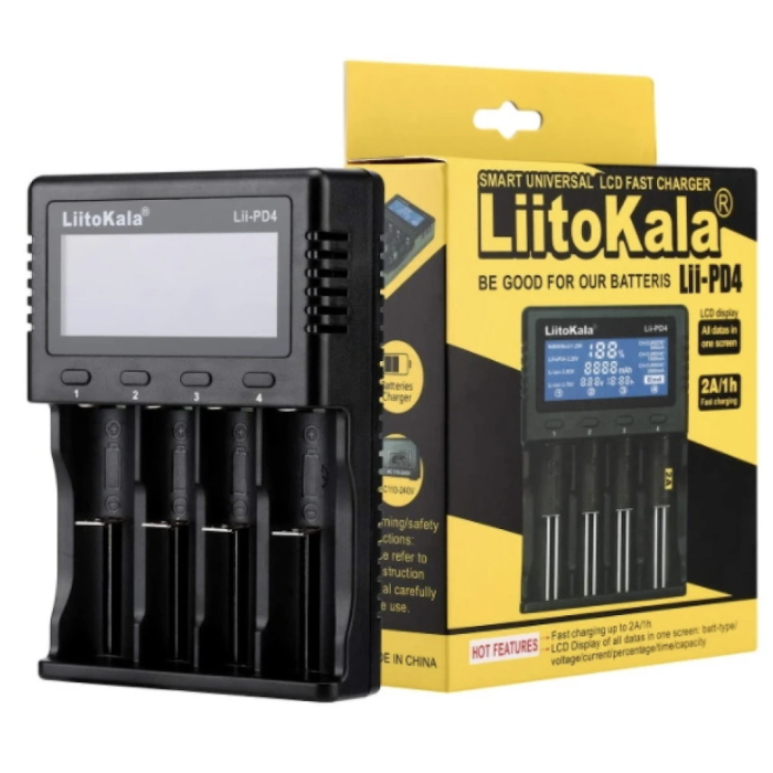 Універсальний зарядний пристрій LiitoKala Lii PD4 АА, ААА, 18650, 26650, 21700 з LCD ART-8901 (40)