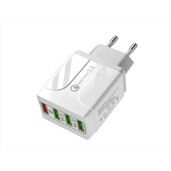 Зарядний пристрій 220В 3,5А QC3.0 USBx4 Quick Charger 34-2/ 7129 (500)