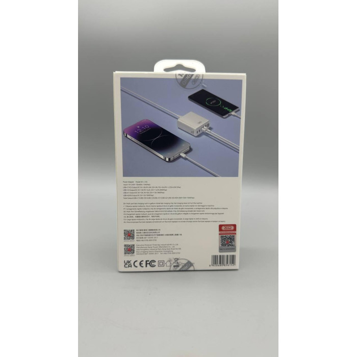 СЗУ XO. L133 75W GaN 3 USB +3 TYPE-C Desktop Fast Charger 1.5м (90)