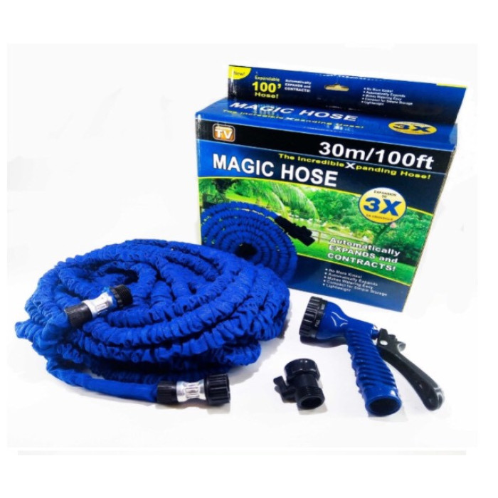 Шланг поливальний розтягувальний X HOSE 30m 100FT Steel (30 шт./ясть)