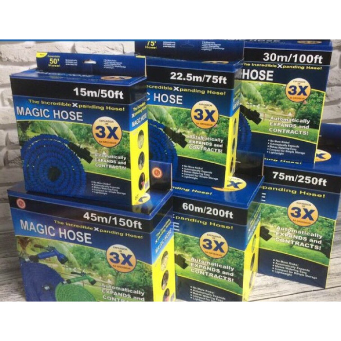Шланг поливальний розтягувальний X HOSE 22,5m 75FT Steel (50 шт./ясть)