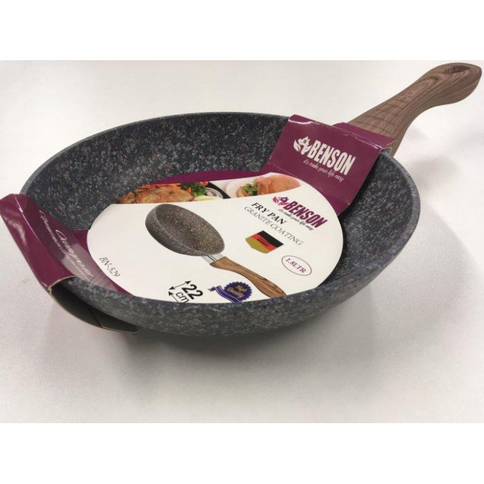 Сковорідка 22 см гранітне покр. з червоним BENSON BN-529 (12 шт.)