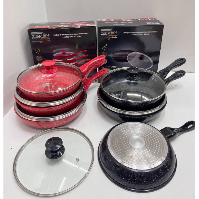 ZP-700 Набор антипригарных сковородок 3 шт мікс (8)