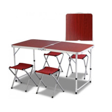 Стіл складаний туристичний + 4 стільці. Стіл-валіза DOMOTEC DT-4251 (1шт/ясть)