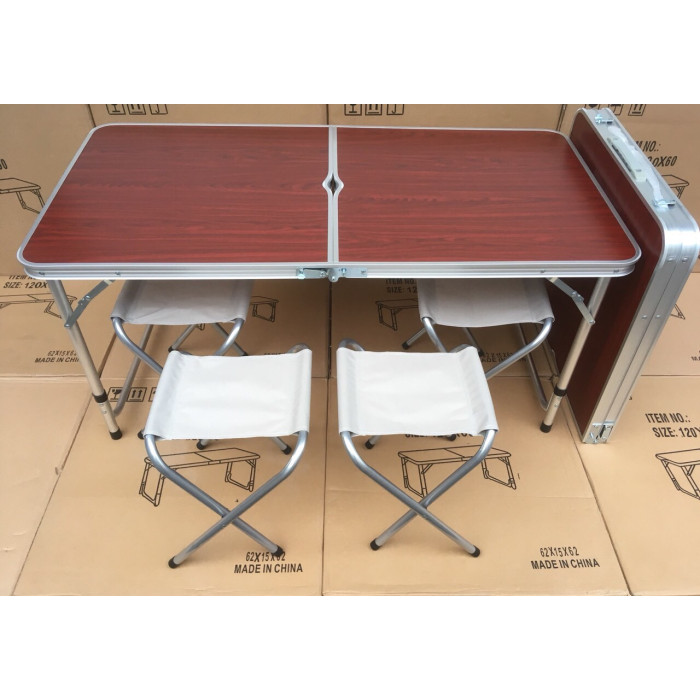 Стіл для пікніка з 4 стільцями Folding Table 120х60х55/60/70 см (1 шт./ясть)