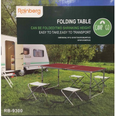 Стіл розкладний туристичний + 4 стільці RAINBERG RB-333/9300 (2 шт./яск)