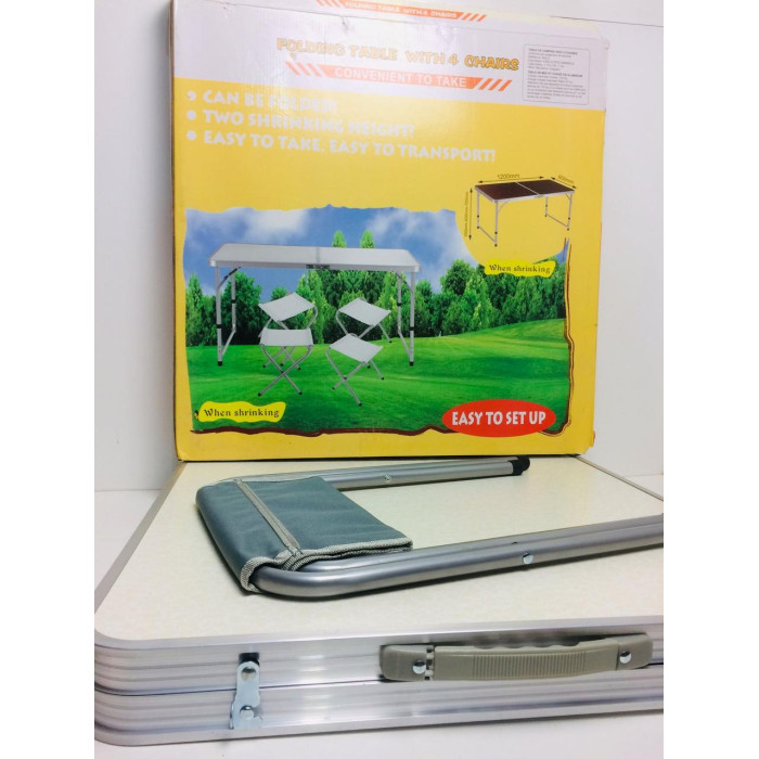 Стіл для пікніка з 4 стільцями Folding Table 120х60х55/60/70 см (1 шт./ясть)