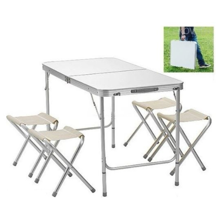 Стіл для пікніка з 4 стільцями Folding Table 120х60х55/60/70 см (1 шт./ясть)