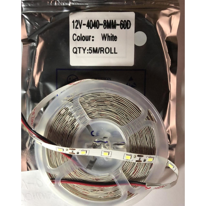 Світлодіодна стрічка біла 5m 300 LED 12V-4040-8MM-60D (1000 шт/ясть)