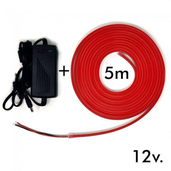 Лента Силиконова LED NEON КРАСНАЯ 5M RED 12V-220V ART 0718 (40)