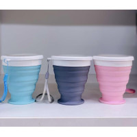 Стакан складаний силіконовий з кришкою SILICON MAGIC CUP (100 шт./ясть)