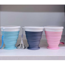 Стакан складаний силіконовий з кришкою SILICON MAGIC CUP (100 шт./ясть)