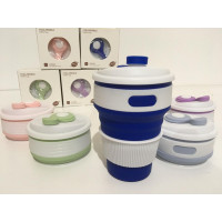 Стакан складаний силіконовий з кришкою ART 7194 SILICON MAGIC CUP (100 шт./ясть)