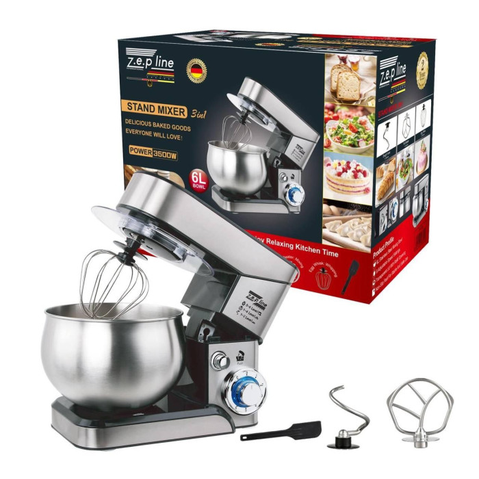 Кухонний тістоміс міксер 3в1 3500 Вт на 6 літрів ZP-105 (2)