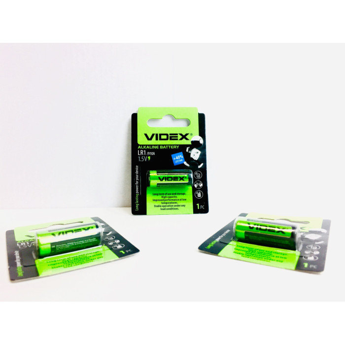 Батарейка лужна VIDEX LR1/910 1pc BLISTER CARD (20/200)