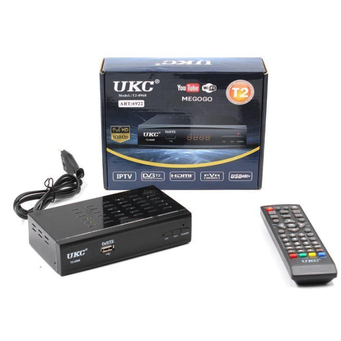 Тюнер DVB-T2 0968/6922 METAL з підтримкою WiFi адаптера (40 шт/ящ)